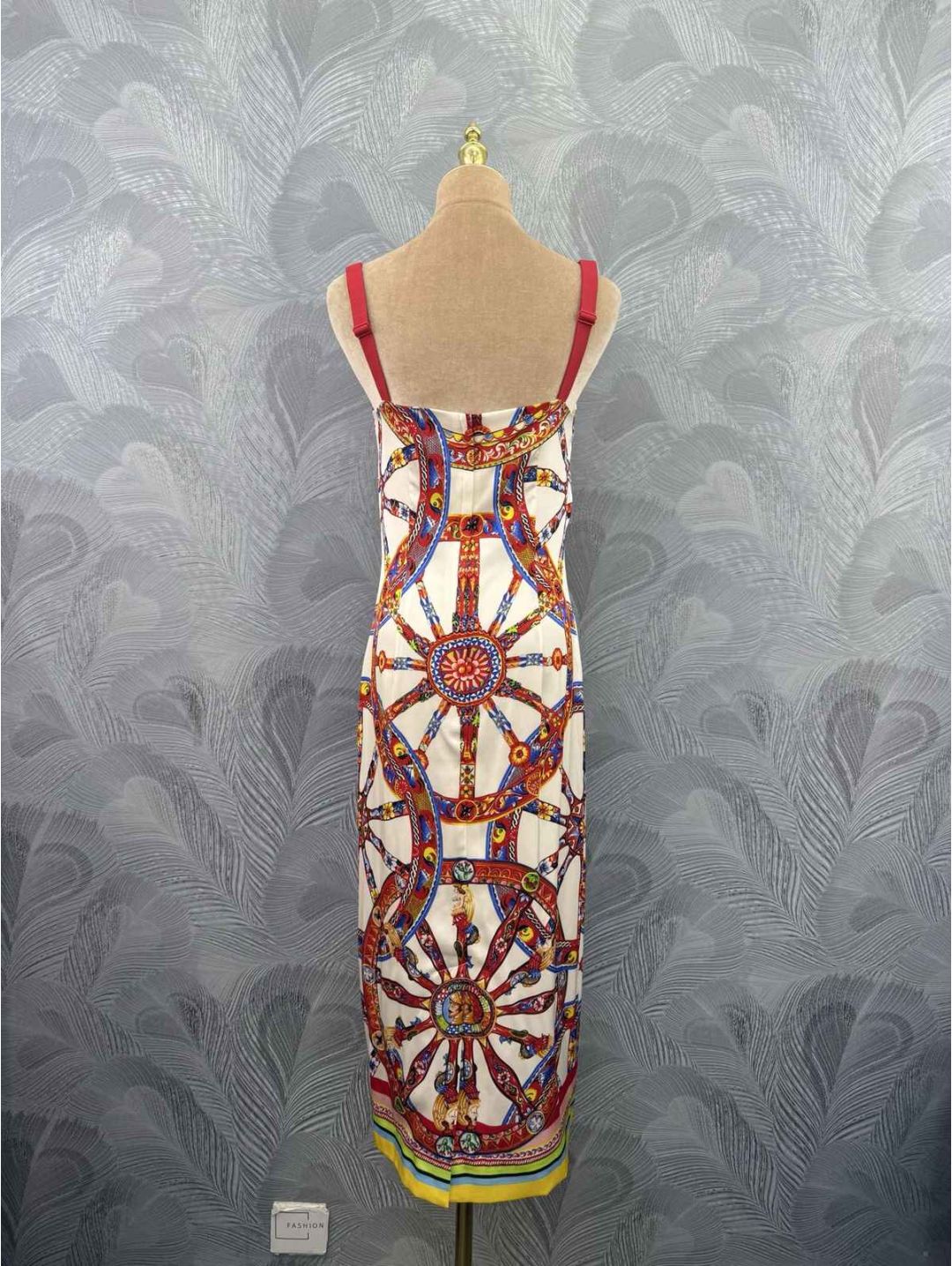 Dolce & Gabbana Silk Contrast-Trim Dress in Multicolor