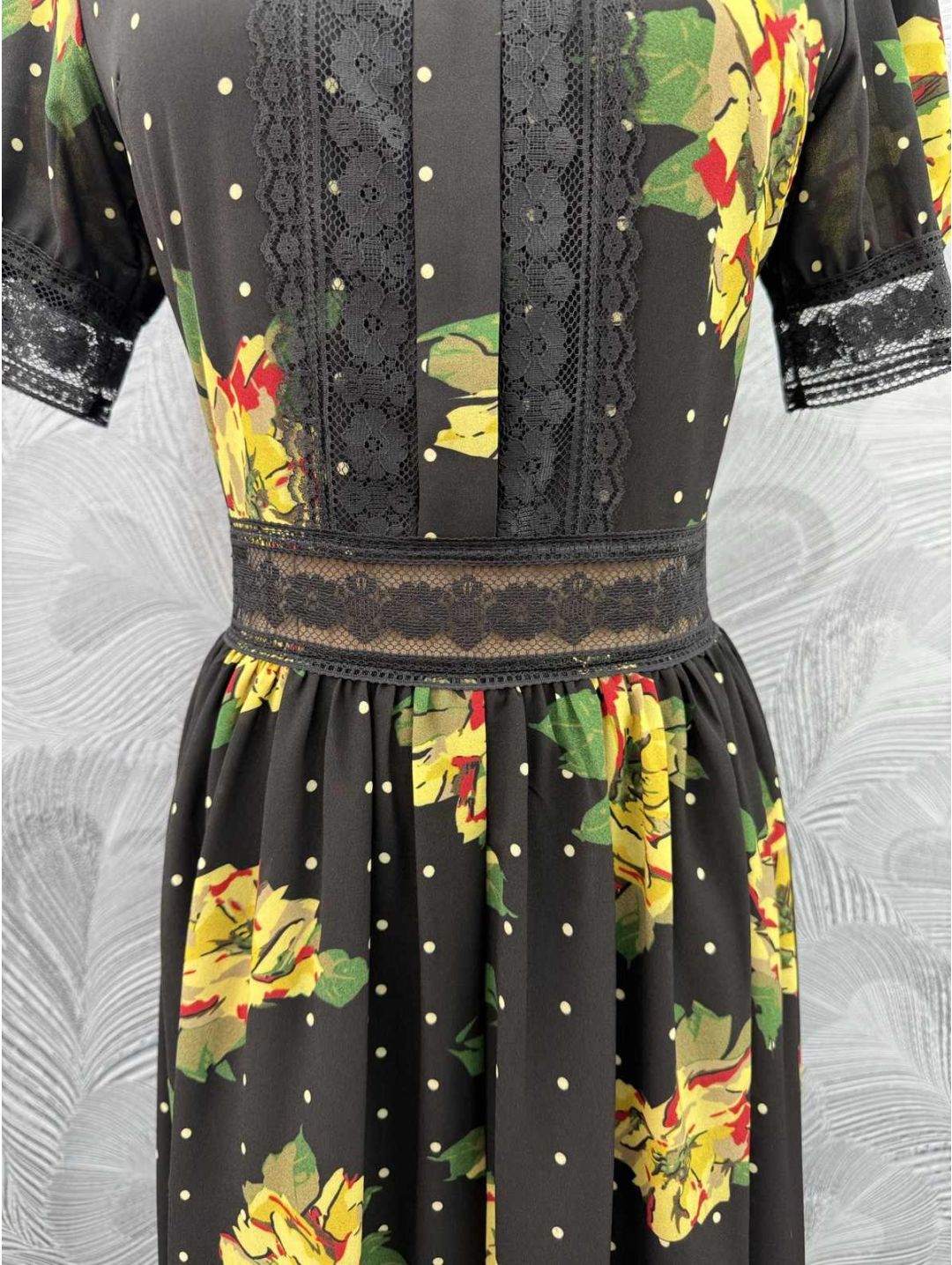 Dolce & Gabbana Stand Collar Short Sleeve Dress in Multicolor