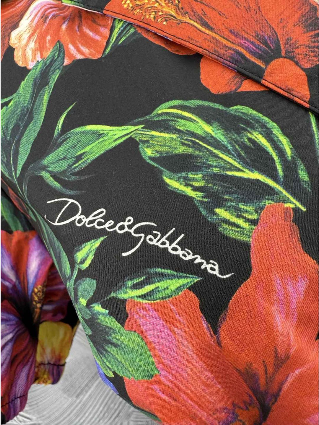 Dolce & Gabbana Turn-Down Collar Floral Top in Multicolor