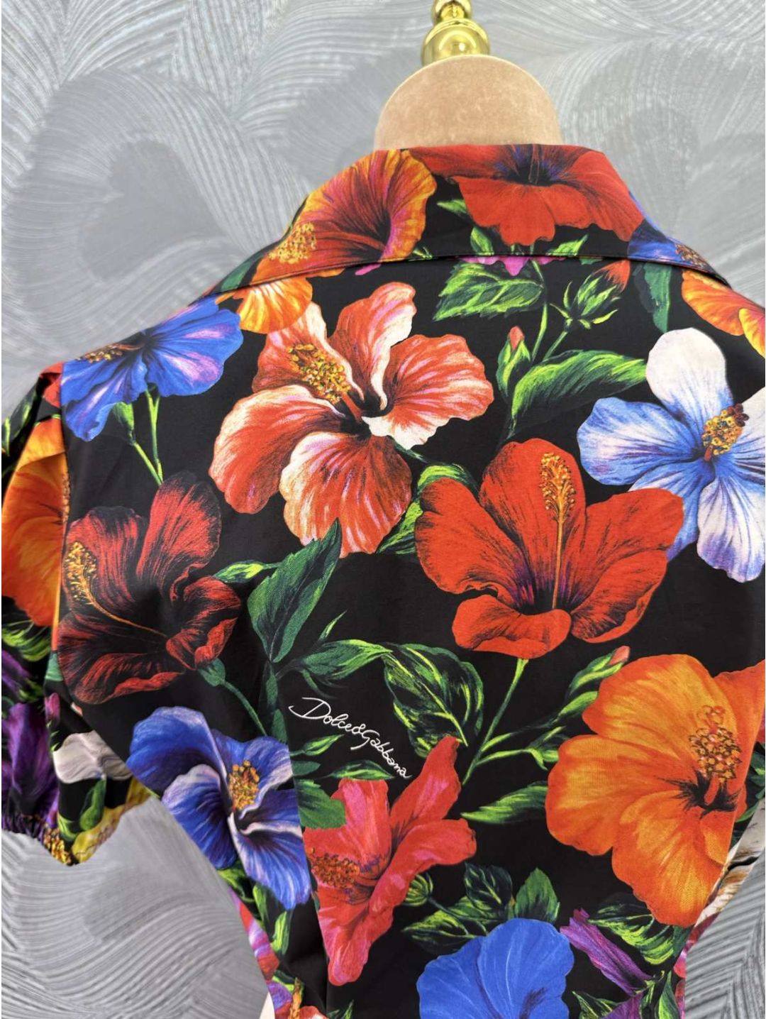 Dolce & Gabbana Turn-Down Collar Floral Top in Multicolor