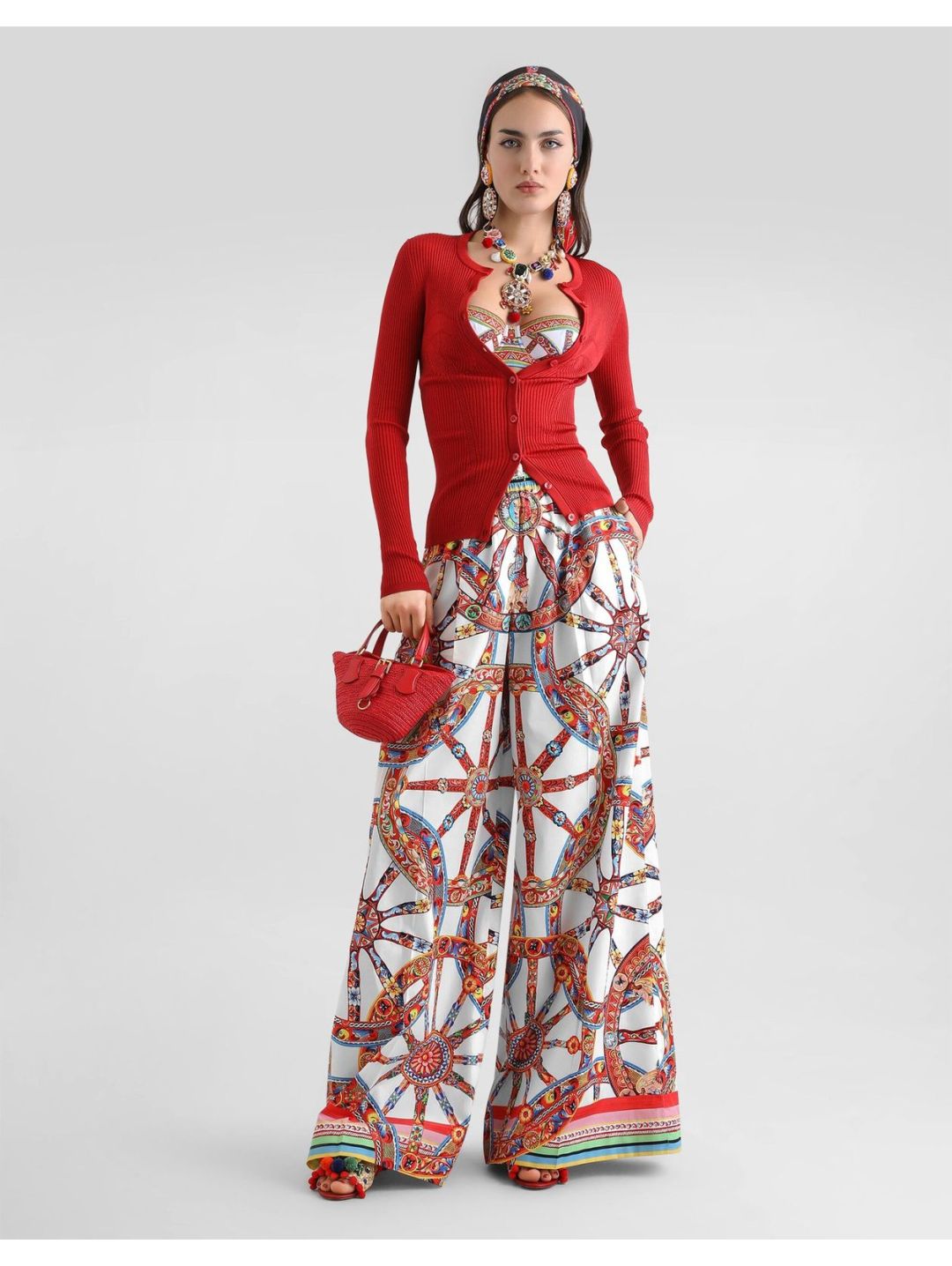 Dolce & Gabbana Wide-Leg Pants in Multicolor