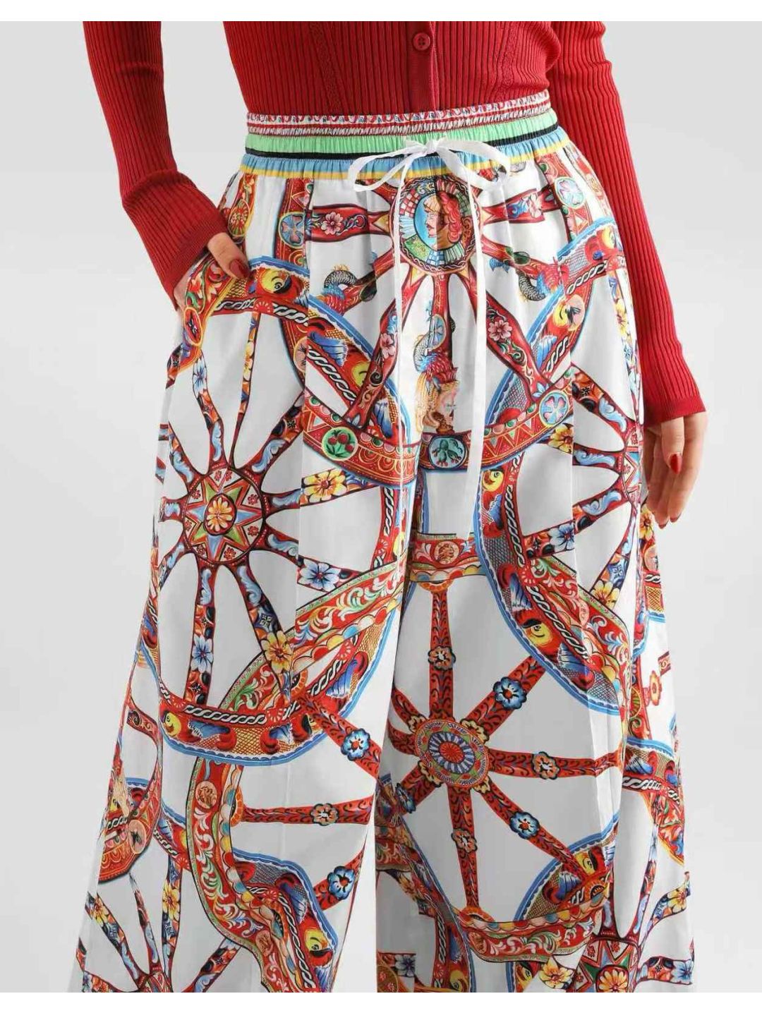 Dolce & Gabbana Wide-Leg Pants in Multicolor