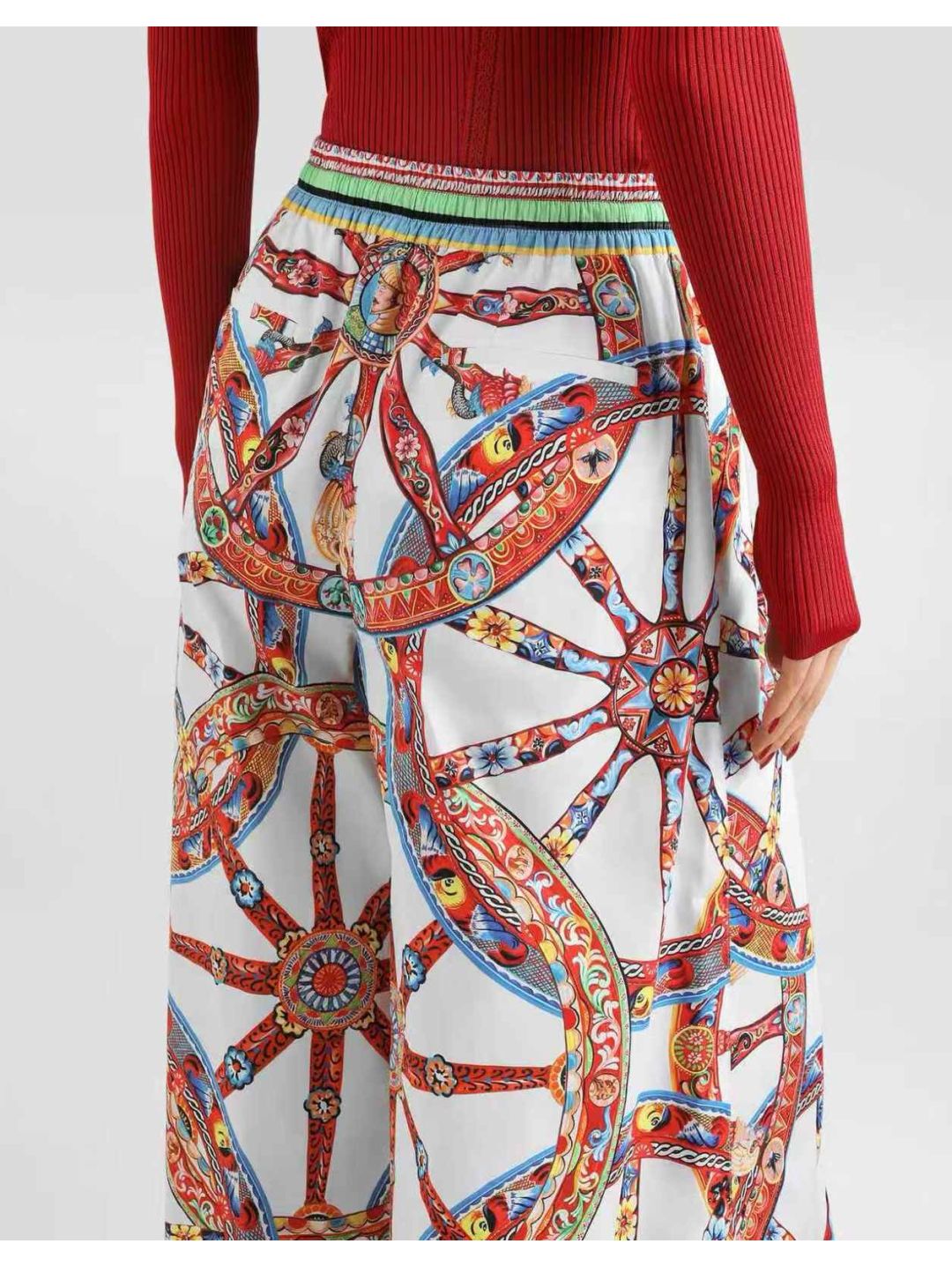 Dolce & Gabbana Wide-Leg Pants in Multicolor