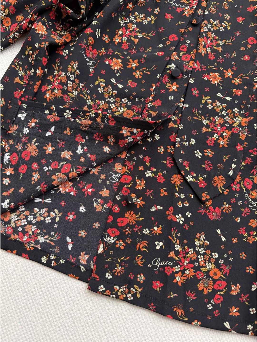 Gucci Floral Silk Shirt in Multicolor