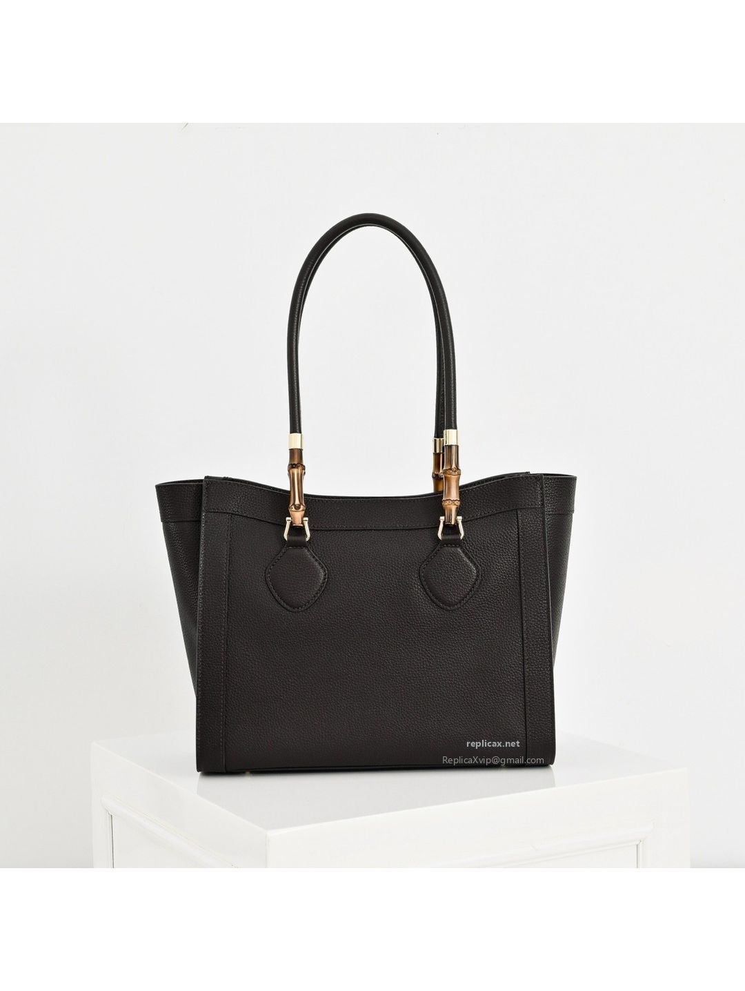 Gucci Bamboo Medium Tote Bag Black Leather