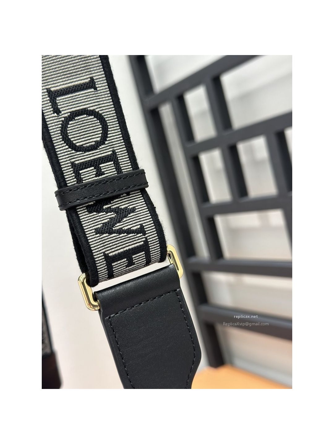 Loewe Gate Dual Small Bag Black Embroidered Strap
