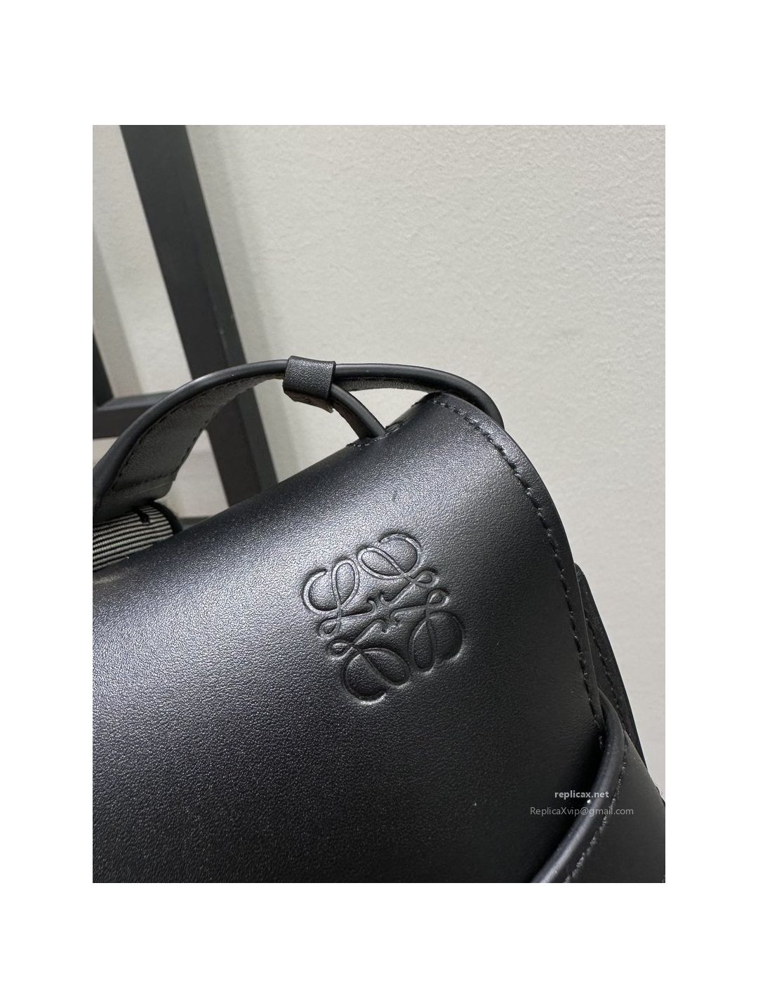 Loewe Gate Dual Small Bag Black Embroidered Strap