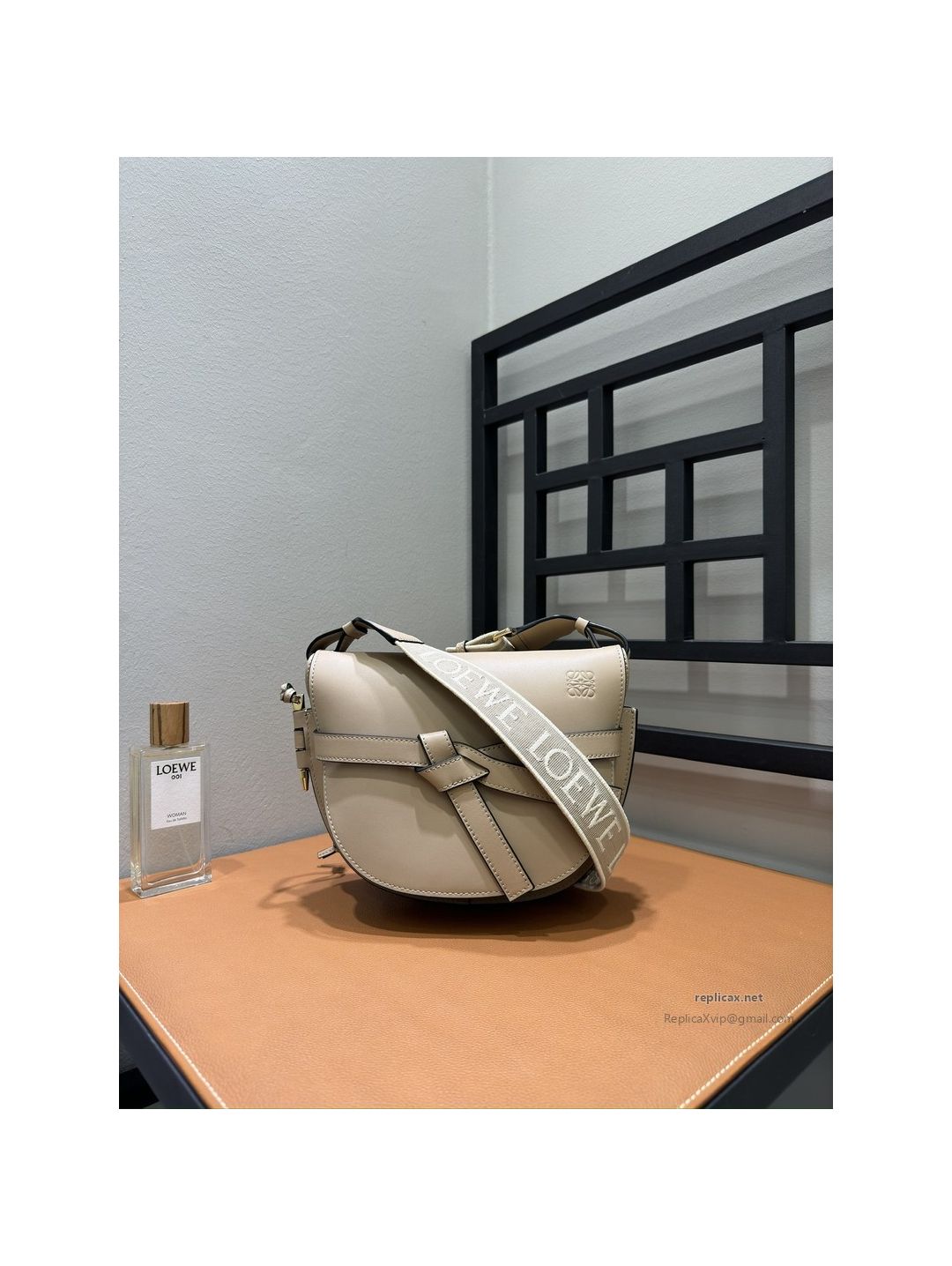 Loewe Gate Dual Small Bag Light Beige Embroidered Strap