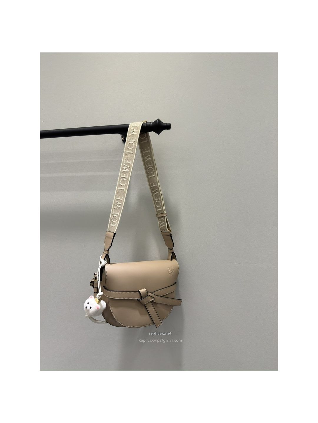 Loewe Gate Dual Small Bag Light Beige Embroidered Strap