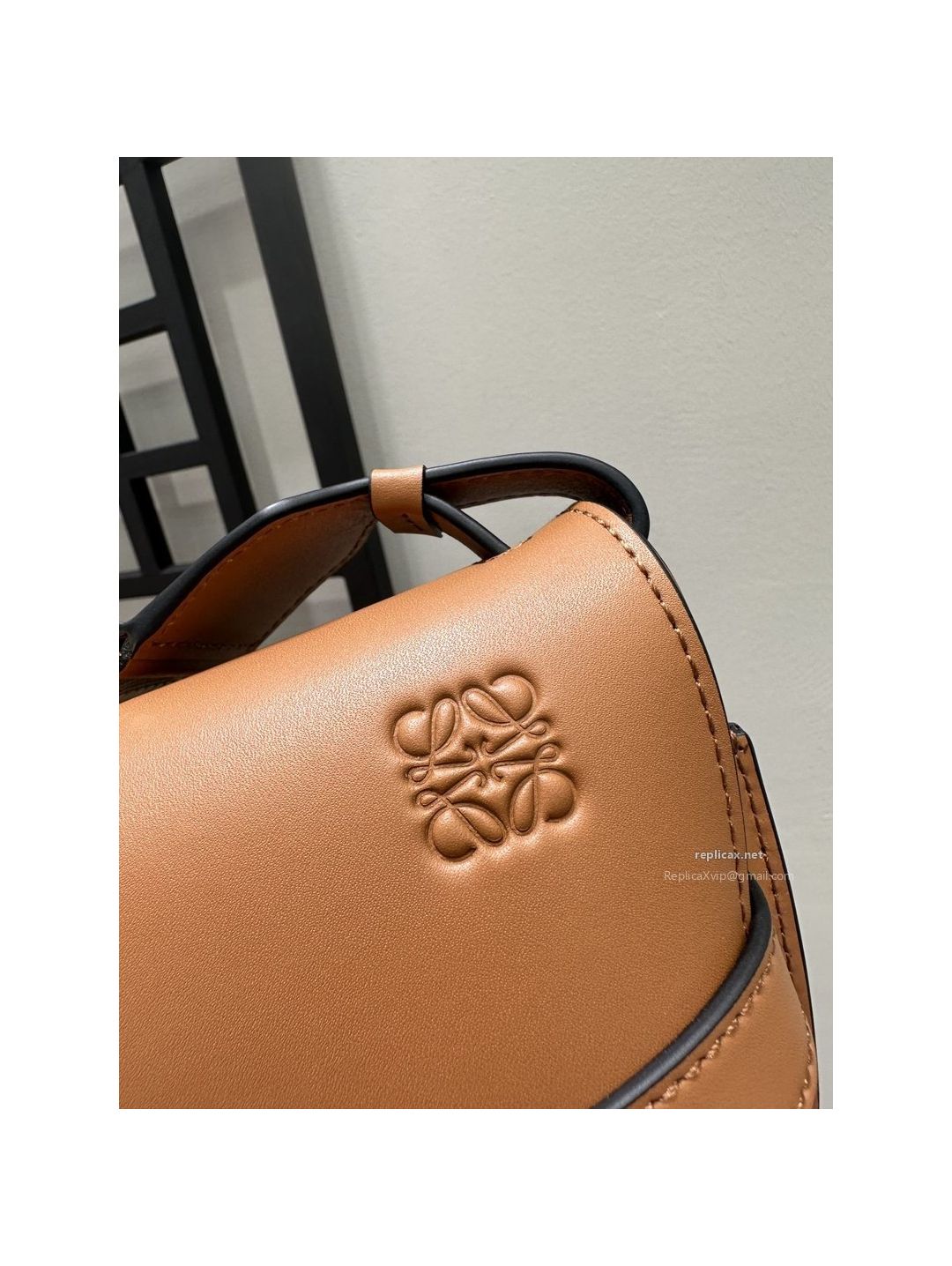 Loewe Gate Dual Small Bag Tan Embroidered Strap