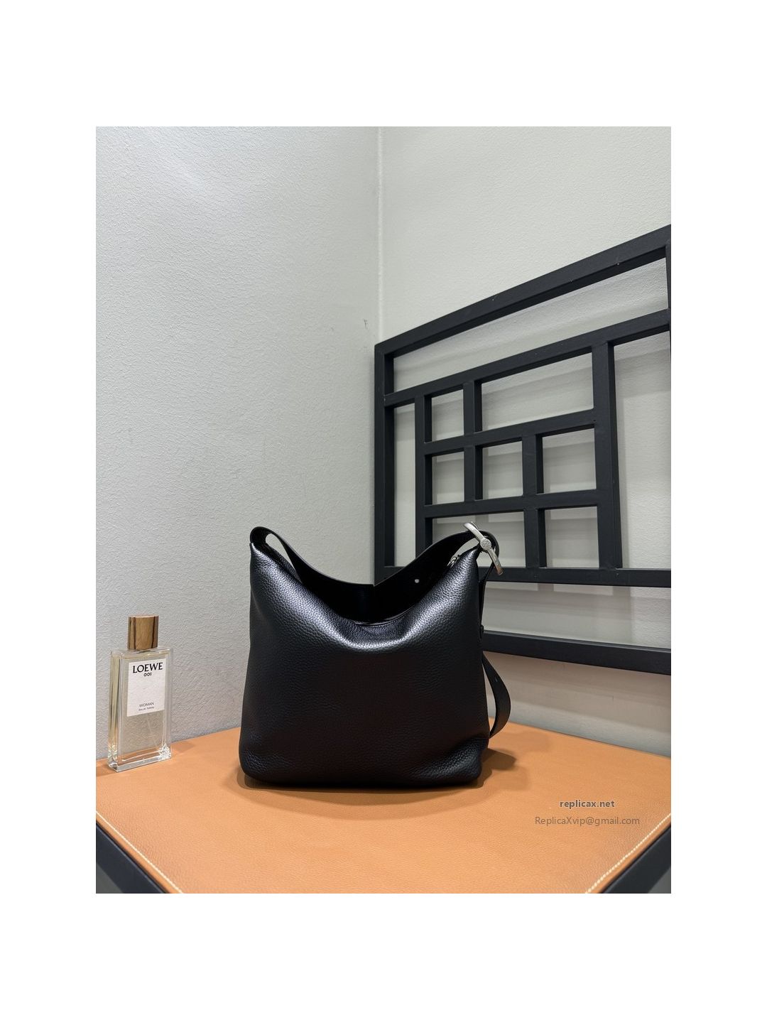 Loewe Loop Hobo Bag Black Grained Calfskin