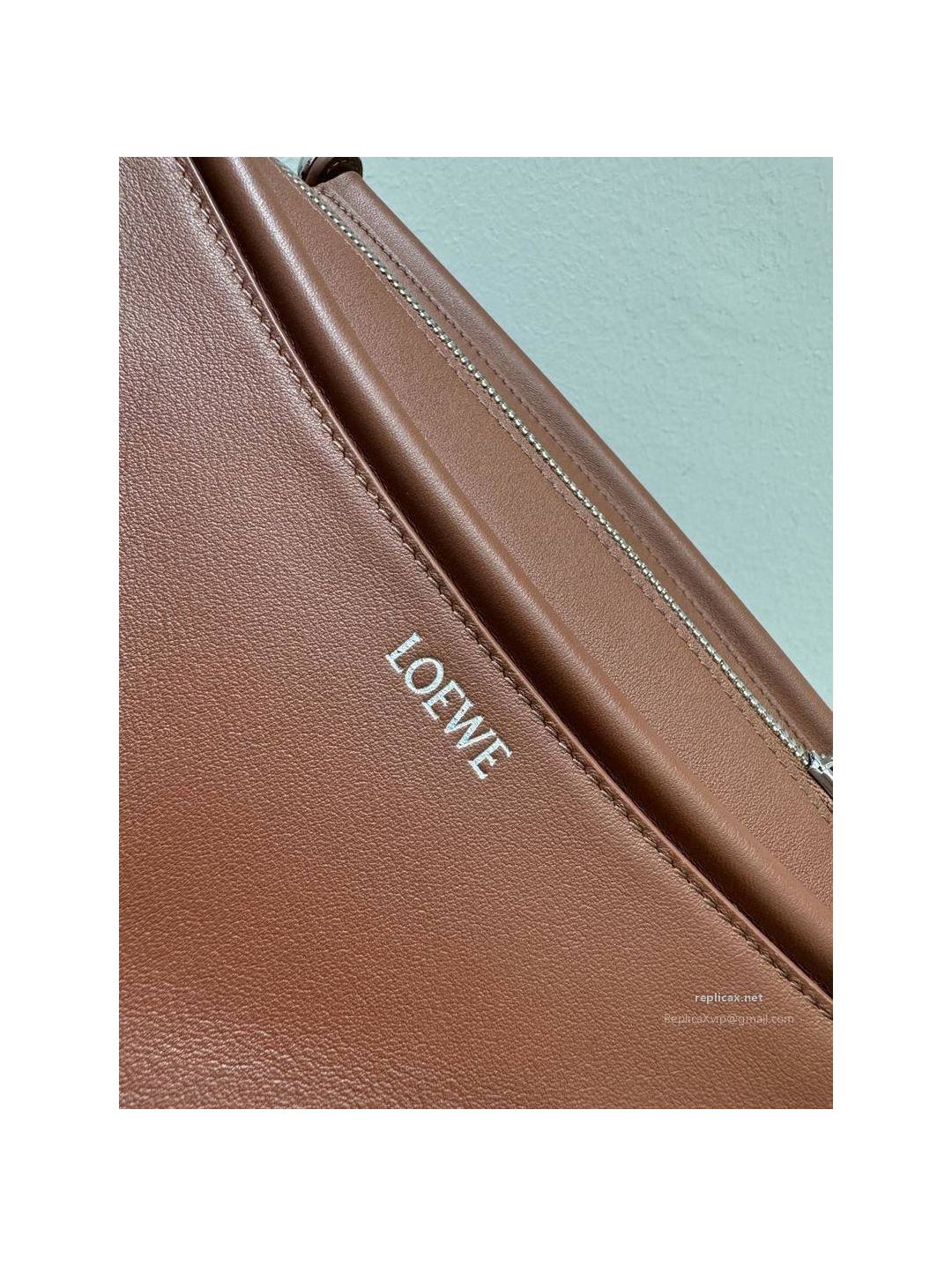 Loewe Whisker Handbag Glazed Calfskin Brown