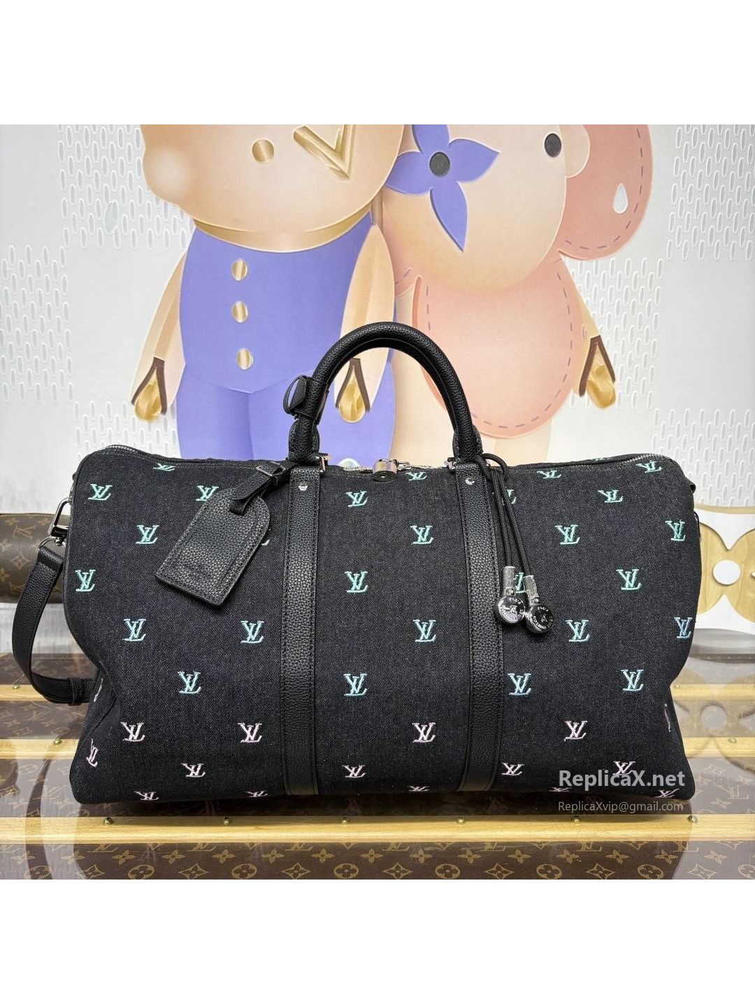 louis-vuitton-black-duffle-bag-with-multicolor-initials-rxlvj01422-01