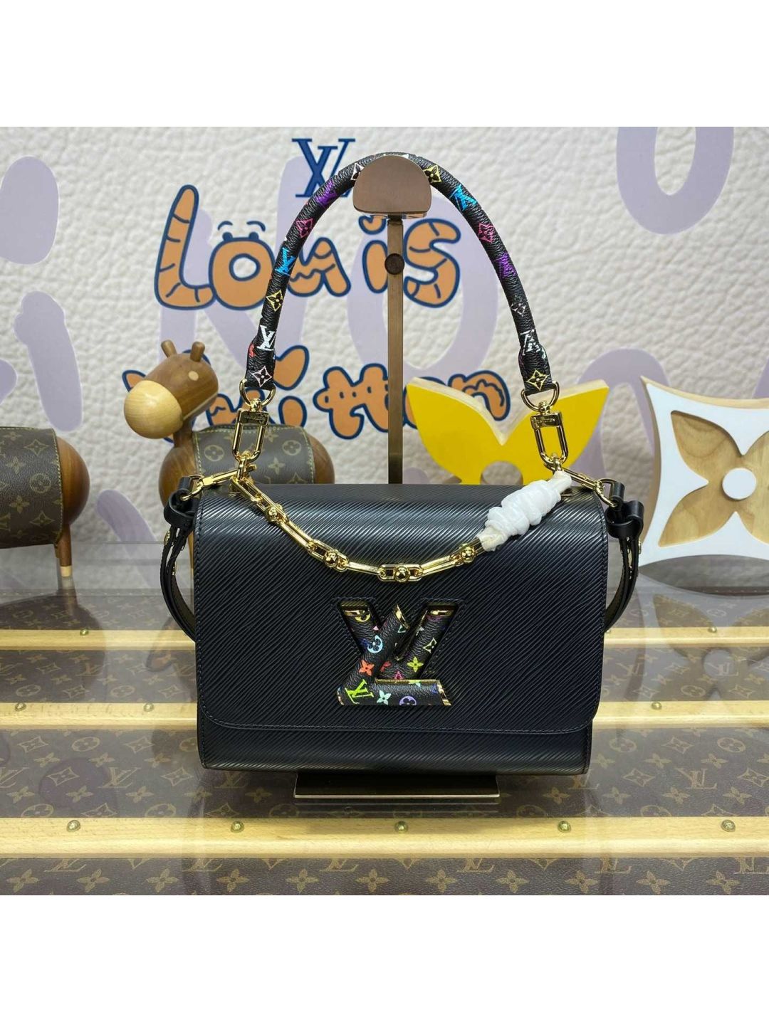 louis-vuitton-black-ribbed-turn-lock-bag-with-colorful-handle-rxlvj01313-01