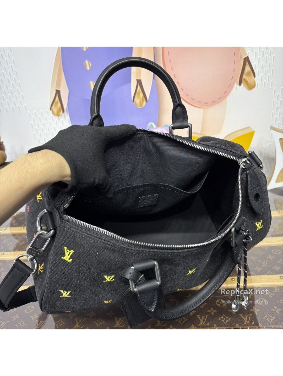 louis-vuitton-black-woven-look-twin-handle-bag-with-multicolor-lv-motifs-rxlvj02199-02