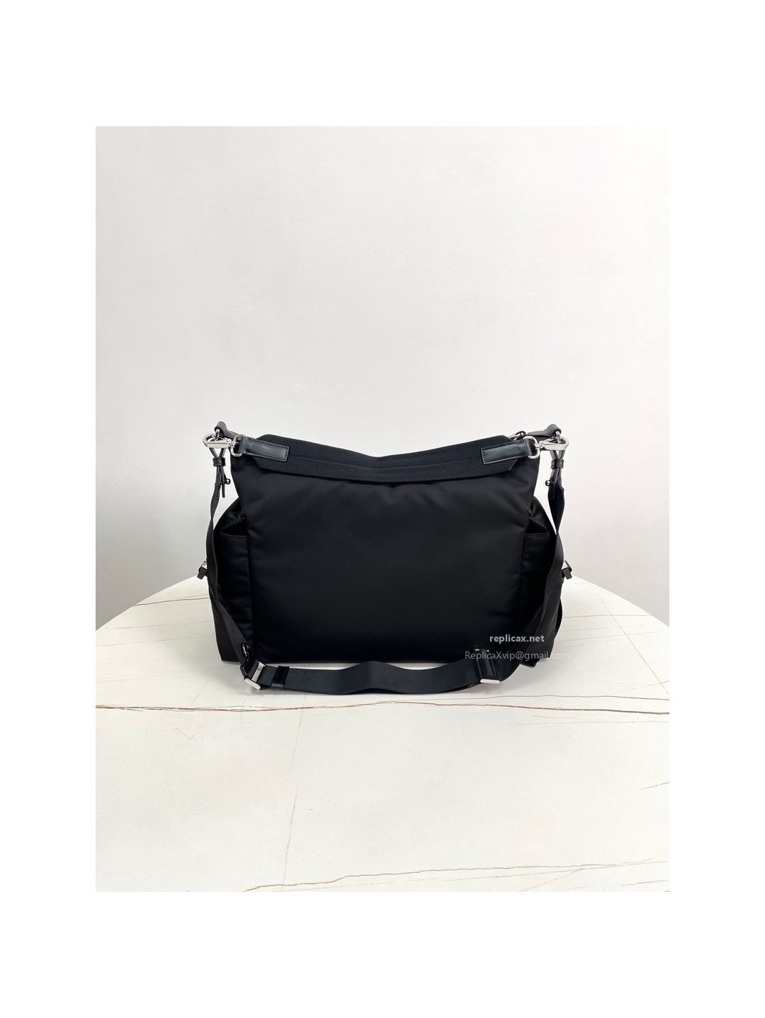 Prada Explore Re-Nylon Large Shoulder Bag Black 2VH204