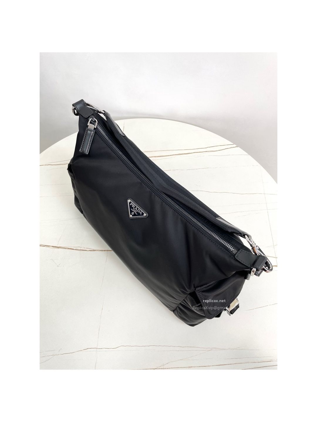 Prada Explore Re-Nylon Large Shoulder Bag Black 2VH204