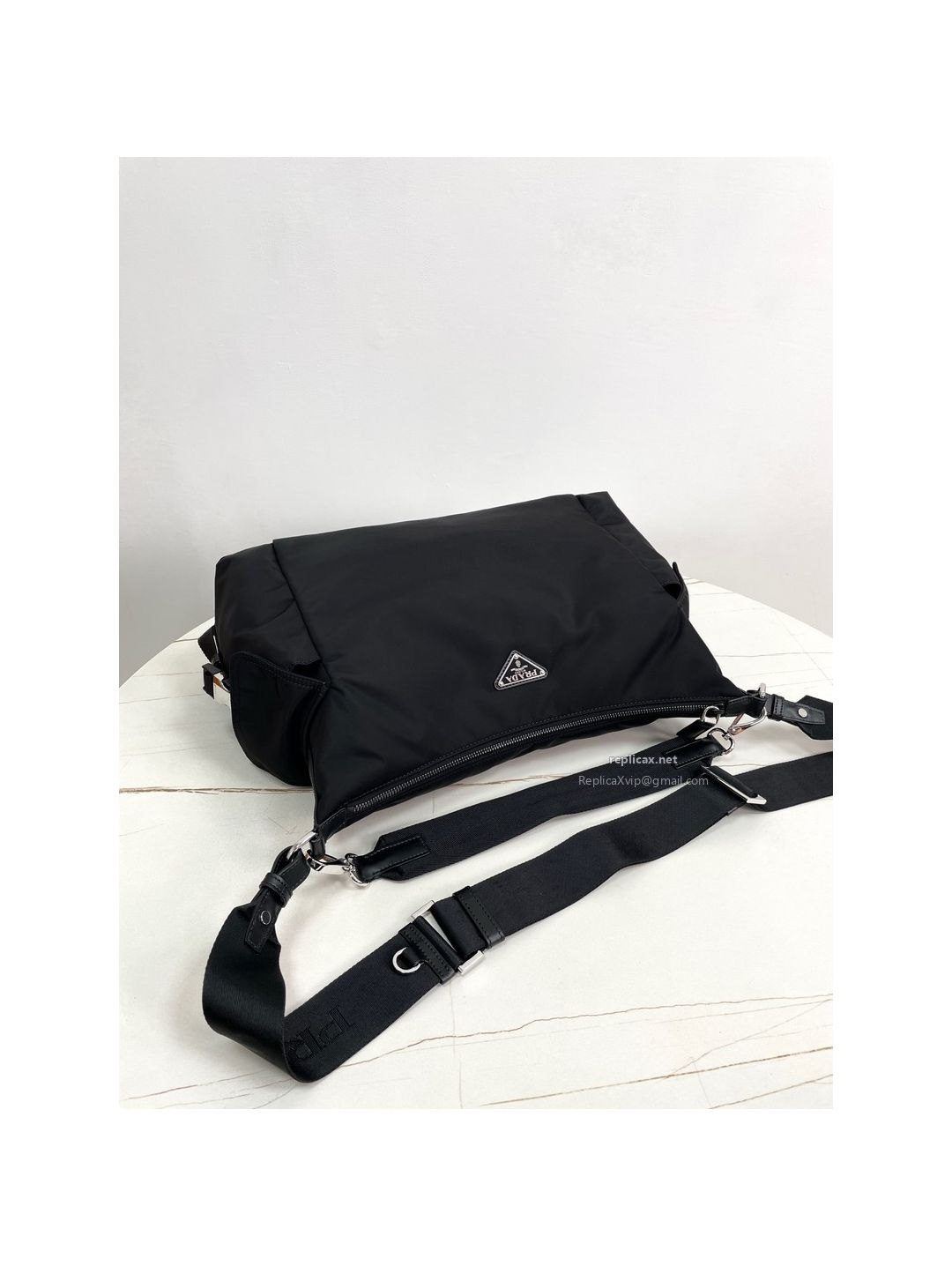 Prada Explore Re-Nylon Large Shoulder Bag Black 2VH204