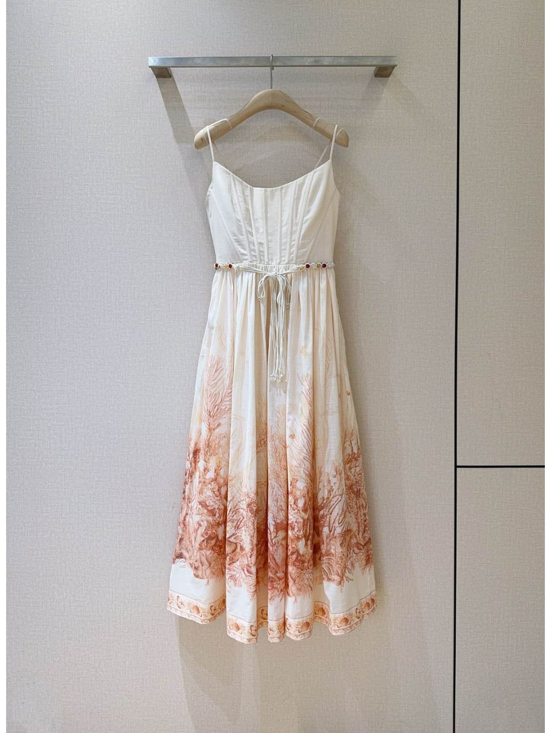 Zimmermann Midi Linen Dress in Multicolor