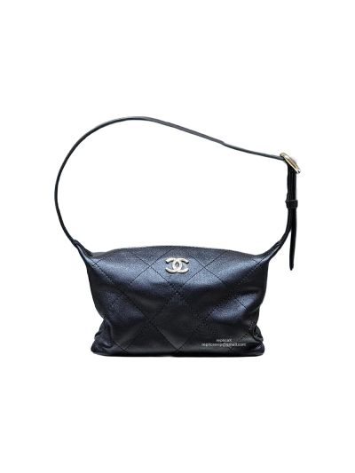 Chanel Vip Black Lambskin Hobo Shoulder Bag AS6138