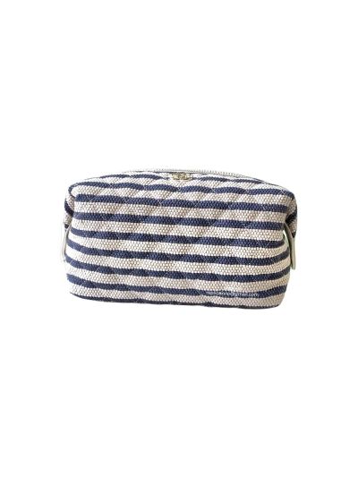 Chanel Zipped Case Beige Blue Printed Fabric AP4990