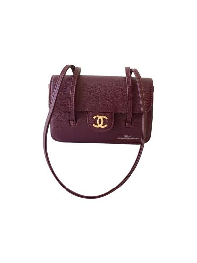 Chanel Preppy Coco Mini Flap Bag with Top Handle Red Grained Shiny Calfskin AP5068