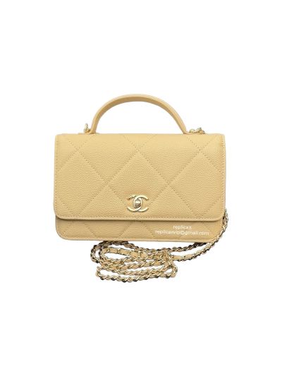 Chanel CC Classic Wallet on Chain WOC Top Handle Shoulder Crossbody Bag Beige AA4931-1