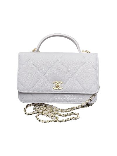 Chanel CC Classic Wallet on Chain WOC Top Handle Shoulder Crossbody Bag Light Purple AA4931
