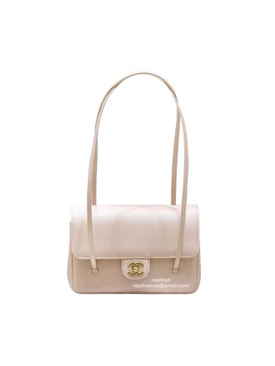 Chanel Vip Small Flap Bag with Top Handle Light Pink Shiny Calfskin AS6130