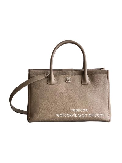 Chanel Large Gray Calfskin Cerf Executive Shopper Tote Bag AS2157