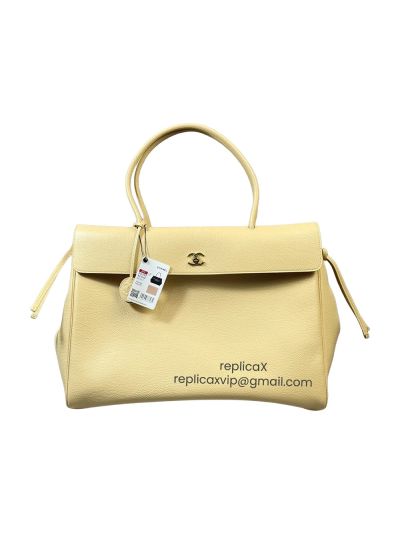 Chanel Large Shopping Tote Bag Yellow Grained Calfskin Leather AS6289