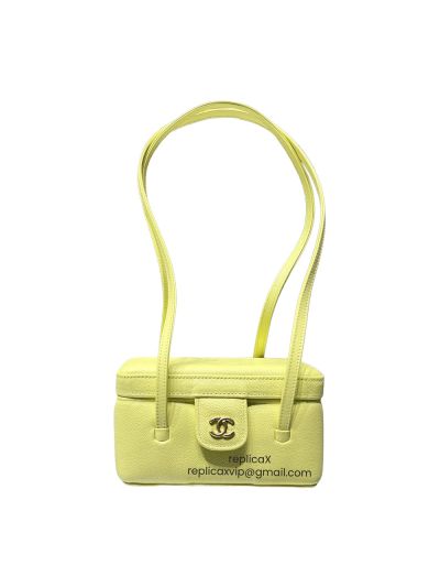 Chanel Chanel Preppy Coco Long Vanity with Straps Yellow Caviar Brushed Leather AP5067