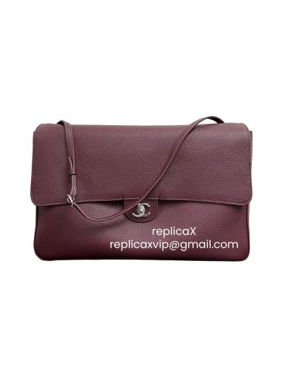 Chanel Grained Calfskin Souplissimo Maxi Largr Flap Shoulder Bag Red
