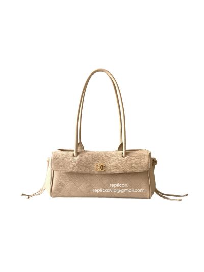 Chanel Small Urban Essential East West Shopping Tote Bag Beige Grained Calfskin Leather AS6288