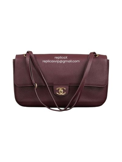 Chanel Vip Grained Calfskin Souplissimo Flap Shoulder Bag Burgundy A2630