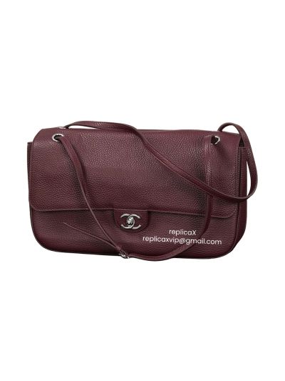 Chanel Vip Grained Calfskin Souplissimo Flap Shoulder Bag Burgundy 