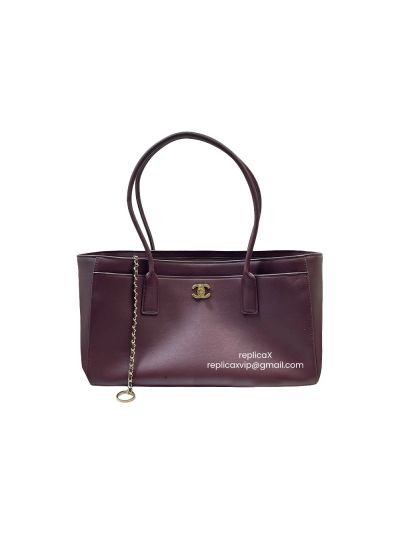 Chanel Calfskin Archetype Small Shopping Tote Bag Burgundy AS6243