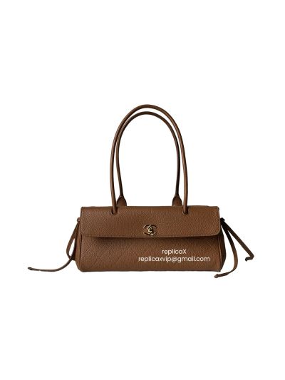 Chanel Small Shopping Bag Brown Grained Calfskin Leather AS6288