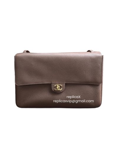 Chanel Souplissimo Maxi Large Flap Shoulder Bag Light Gray Grained Calfskin Leather -1