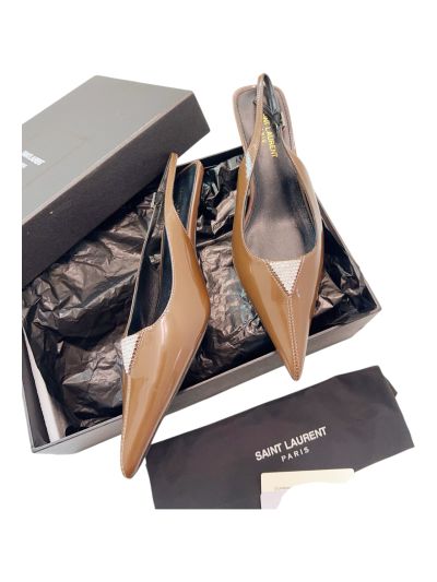 Saint Laurent Cherish Kitten Heel Slingback Pump Brown 2511238 01.jpg