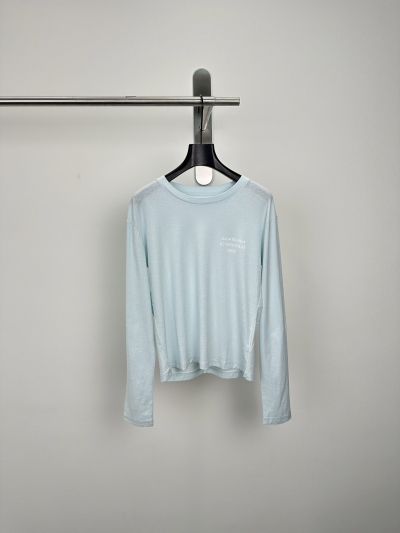 Acne Studios Crew Neck Long Sleeve T-Shirt in Light Blue