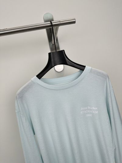 Acne Studios Crew Neck Long Sleeve T-Shirt in Light Blue