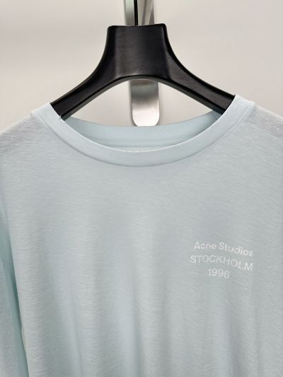 Acne Studios Crew Neck Long Sleeve T-Shirt in Light Blue