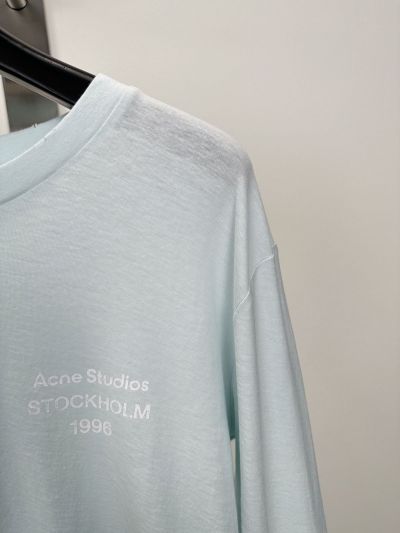Acne Studios Crew Neck Long Sleeve T-Shirt in Light Blue