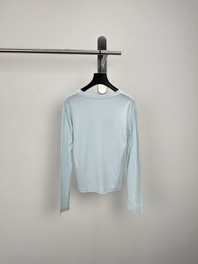 Acne Studios Crew Neck Long Sleeve T-Shirt in Light Blue