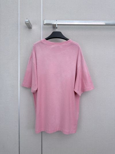 Acne Studios Crew Neck Short Sleeve T-Shirt in Pink