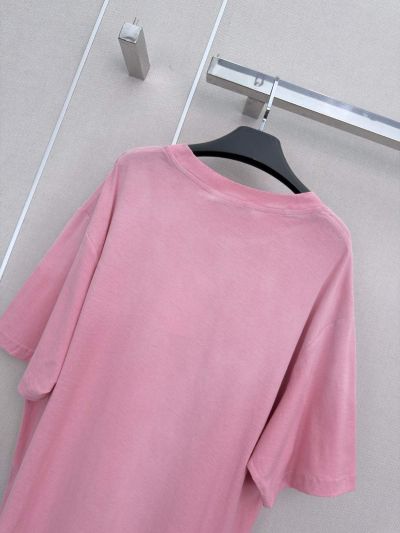 Acne Studios Crew Neck Short Sleeve T-Shirt in Pink