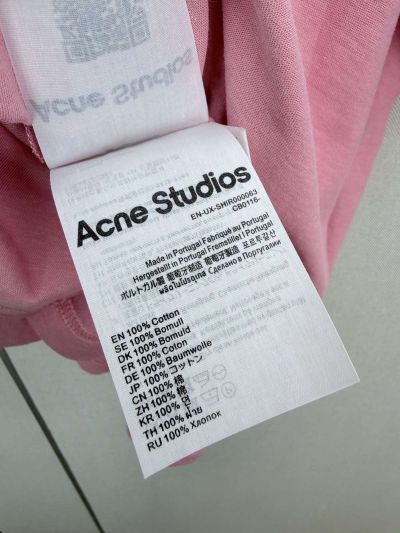 Acne Studios Crew Neck Short Sleeve T-Shirt in Pink