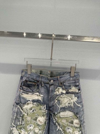 Acne Studios Denim Floral Pants in Multicolor