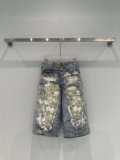 Acne Studios Denim Floral Pants in Multicolor